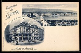 AK Genève, Hotel de l`Europe, Rue Céard et Rue Croix d`Or